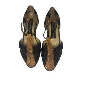 Vintage cheetah print monkey corkscrew Flats